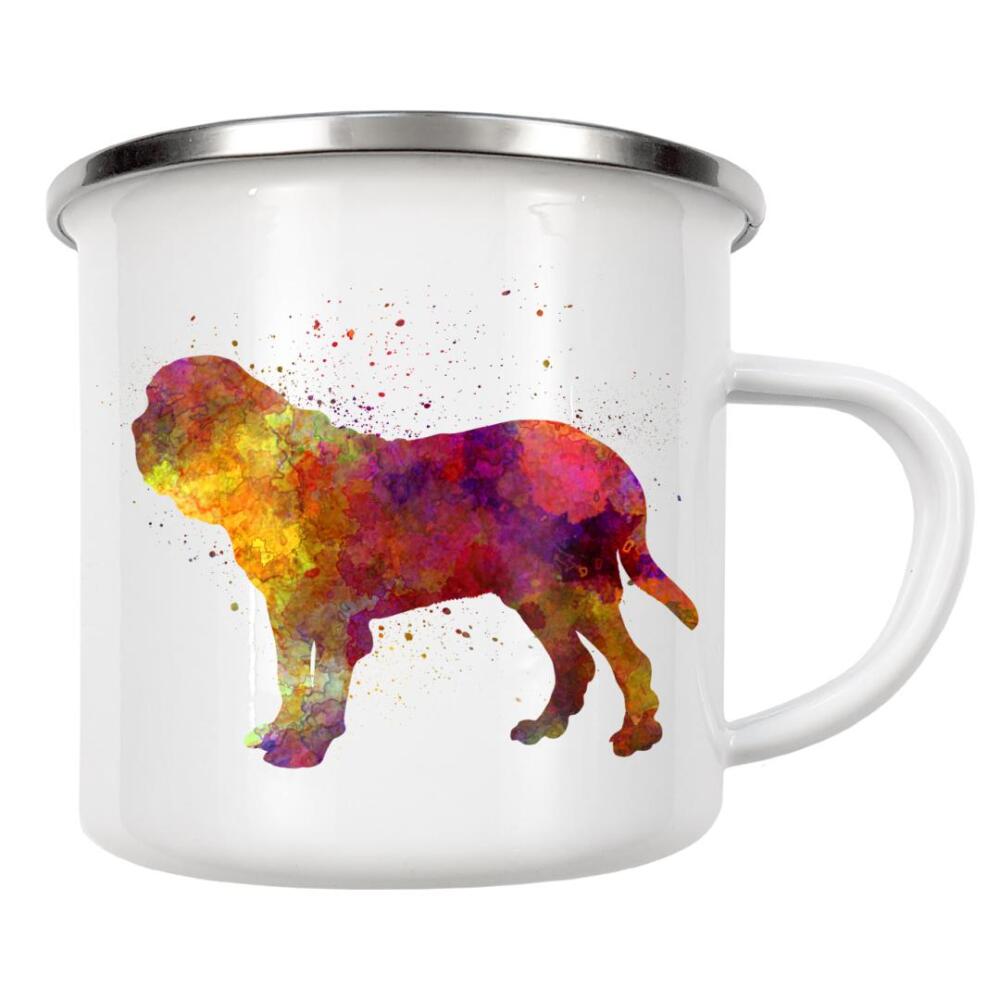 Emaille Tasse "Fila Brasileiro in watercolor" artboxONE - Tiere,Abstrakt