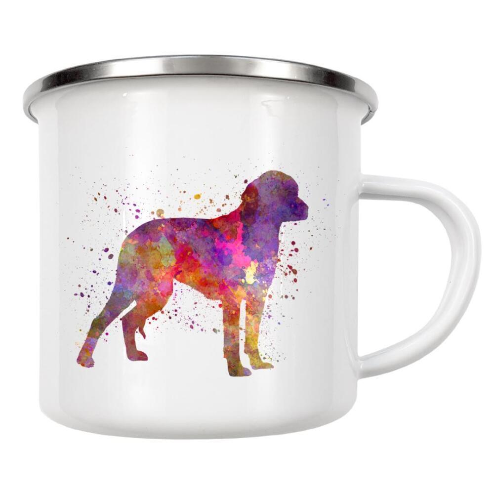 Emaille Tasse "Deutscher Jagdhund in Aquarell" artboxONE - Tiere,Abstrakt