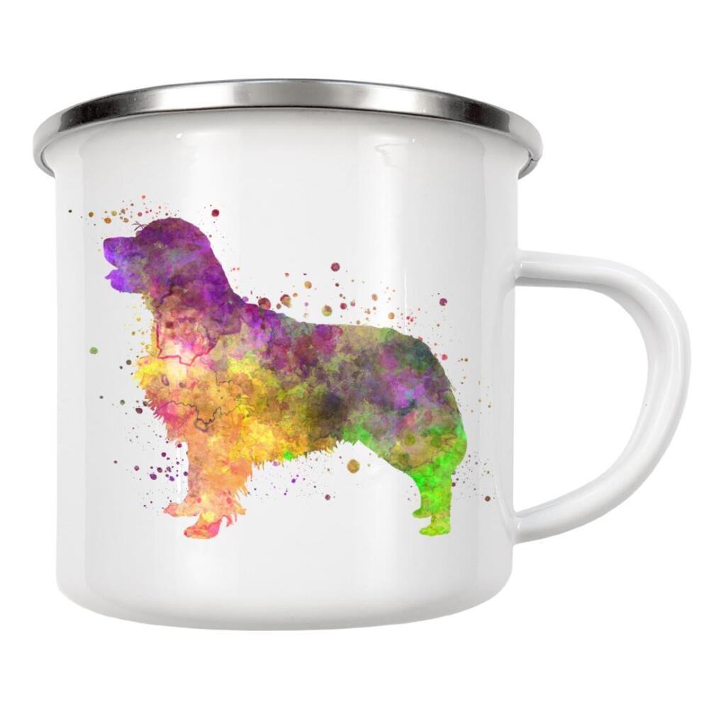 Emaille Tasse "Golden Retriever in watercolor" artboxONE - Tiere,Abstrakt - Dog,Dogs,Pet,Animal,Mammal,Watercolor,Dog poster,Illustration,Abstract