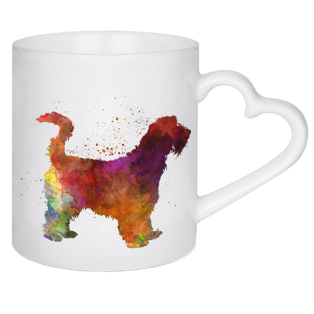 Herztasse "Großer Griffon Vendeen" artboxONE - Tiere,Abstrakt - Hund,Haustier,Tier,Säugetier,Aquarell,Plakat,Hundeplakat,Illustration,Abstrakt