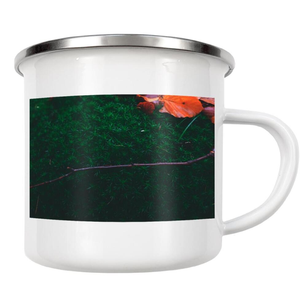Emaille Tasse "Moos mit Herbstblättern" artboxONE - Natur