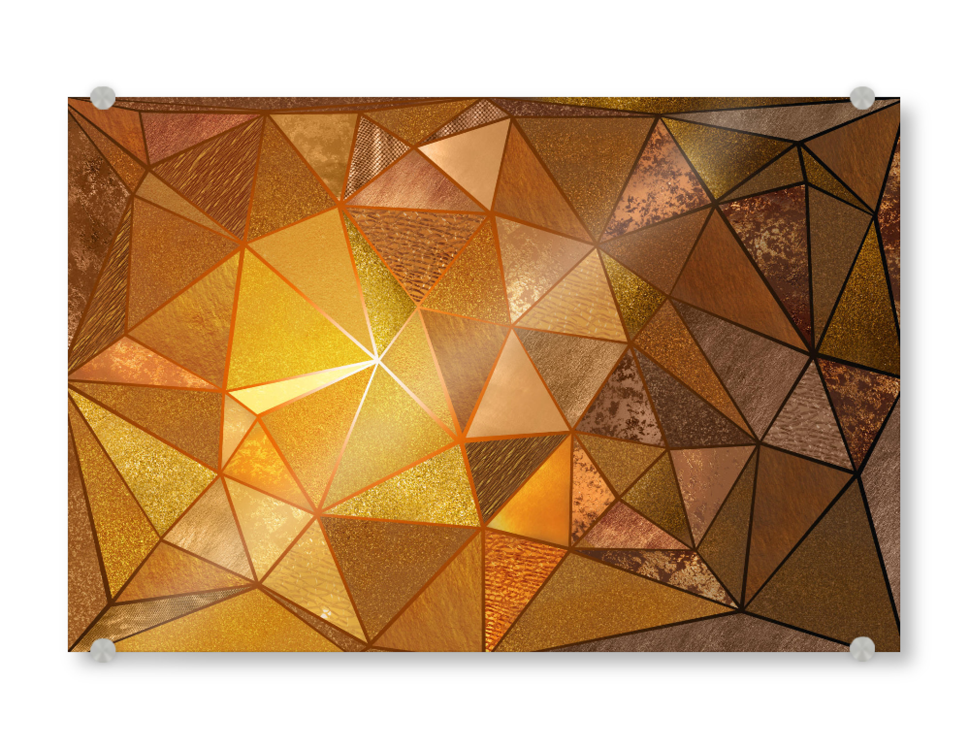 Acrylglasbild "Golden Triangle" artboxONE - Geometrie - Triangel,Weihnachten,Gold,Weihnachtsdeko