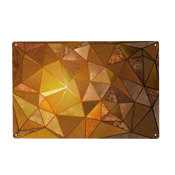 Holzbild "Golden Triangle" artboxONE - Geometrie - Triangel,Weihnachten,Gold,Weihnachtsdeko