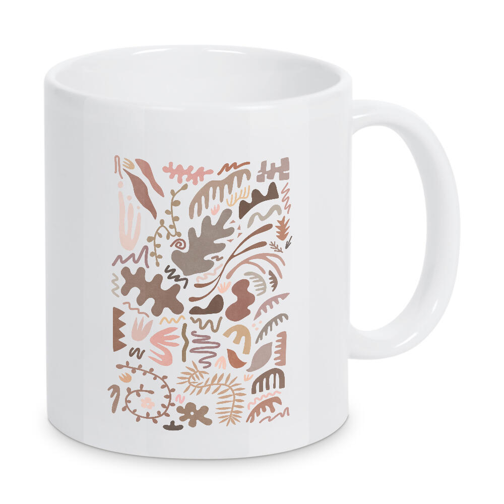 Tasse "Blush Night Flora" artboxONE - Natur,Floral,Abstrakt - Abstrakt,Natur,Botanisch,Einfach,Form,Bunt,Pflanze,Tropisch,Flora