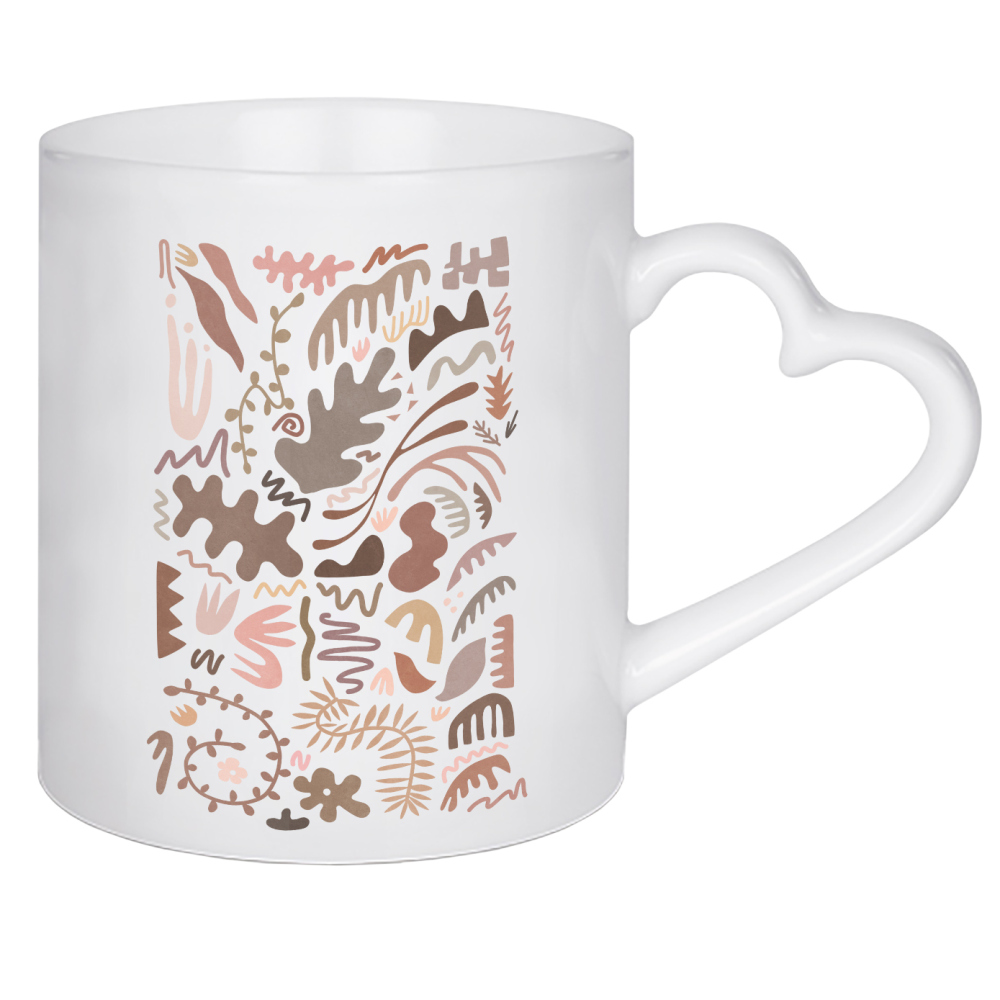 Herztasse "Blush Night Flora" artboxONE - Natur,Floral,Abstrakt - Abstrakt,Natur,Botanisch,Einfach,Form,Bunt,Pflanze,Tropisch,Flora
