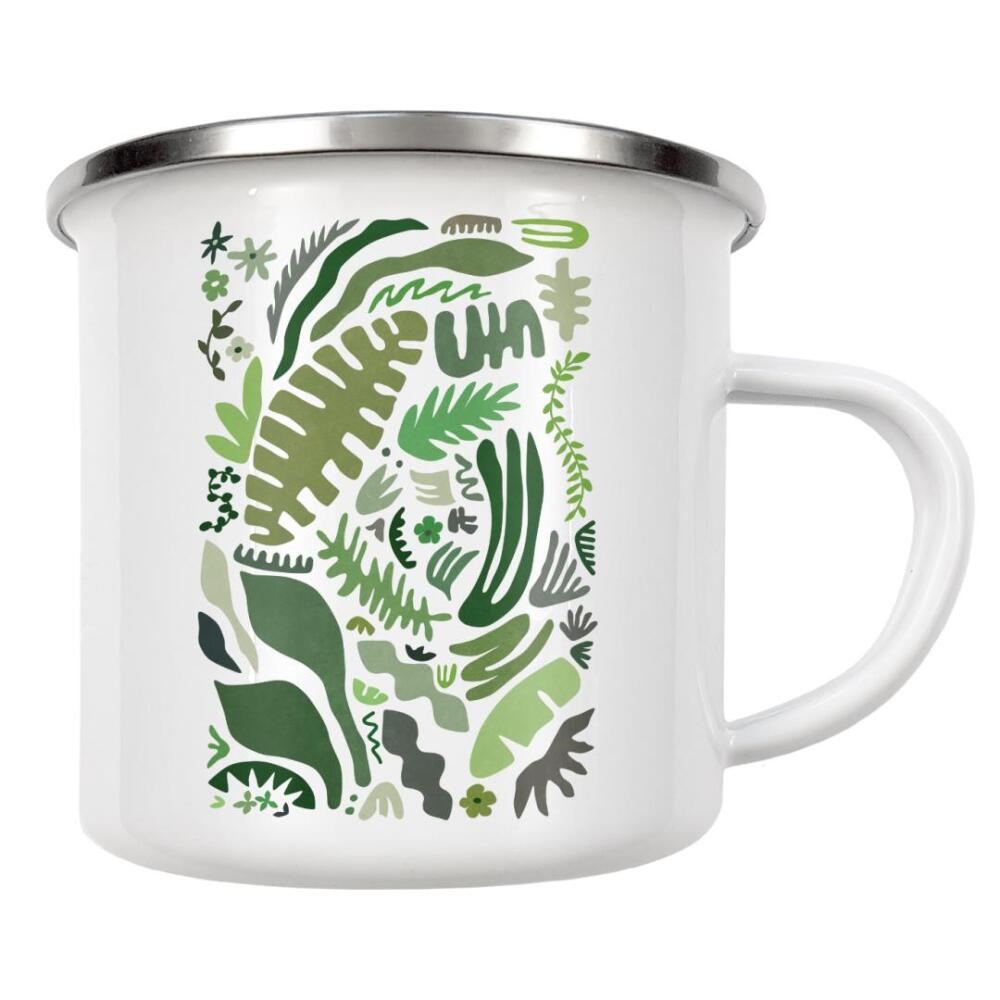 Emaille Tasse "Green Flora" artboxONE - Natur,Floral,Abstrakt