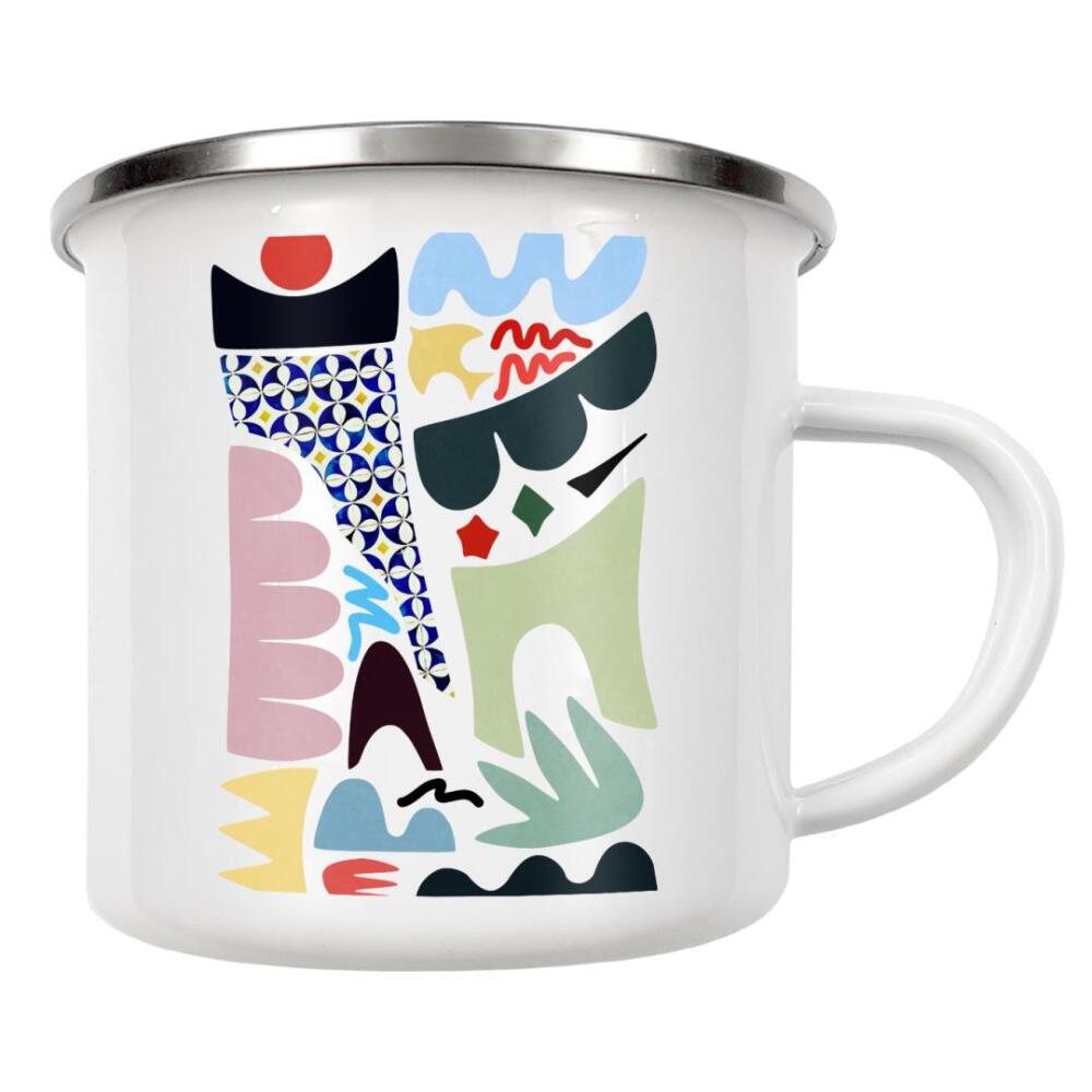 Emaille Tasse "Sunny Day Shapes" artboxONE - Natur,Abstrakt,Geometrie