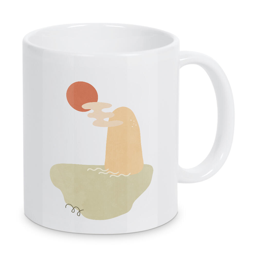 Tasse "Küstenformen" artboxONE - Natur,Abstrakt,Geometrie - Morandi,Natur,Einfach,Abstrakt,Form,Meer,See,Ozean,Landschaft,Geometrie,Formen
