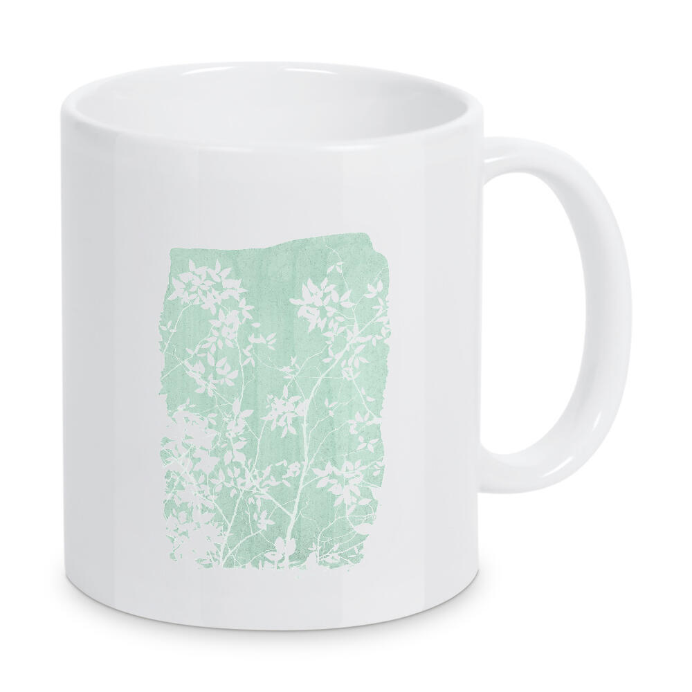 Tasse "Quiet Foliage on Mint Green" artboxONE - Natur,Floral - Nature,Botanical,Foliage,Plant,Leaves,Clean,Pastel,Muted,Modern,Morandi