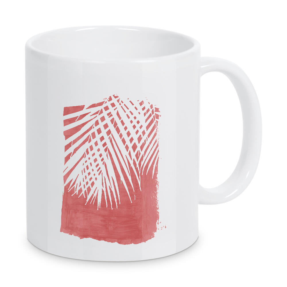 Tasse "Palm Leaves Silhouette on Red" artboxONE - Natur,Floral