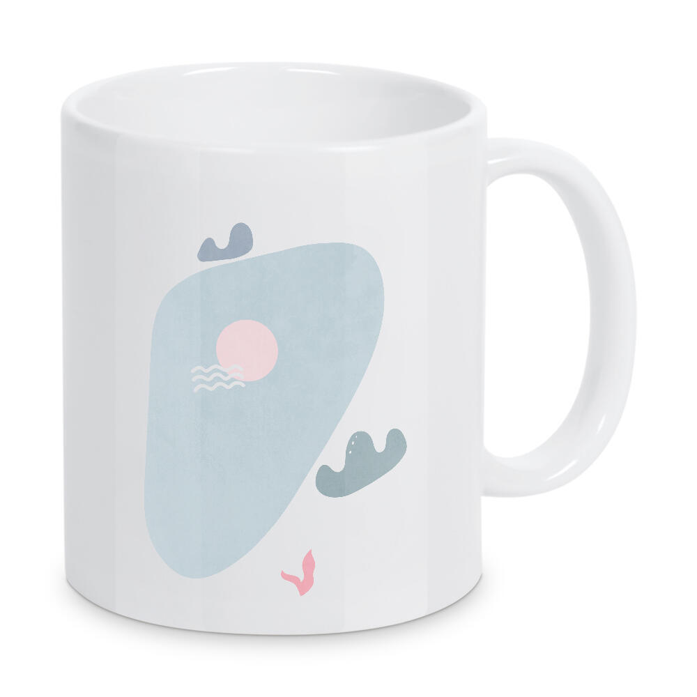 Tasse "Simple Lakeside Shapes" artboxONE - Natur,Abstrakt - Simple,Minimal,Shape,Nature,Lake,Island,Moutnain,Outdoor,Bunt,Colorful,Formen,Shapes