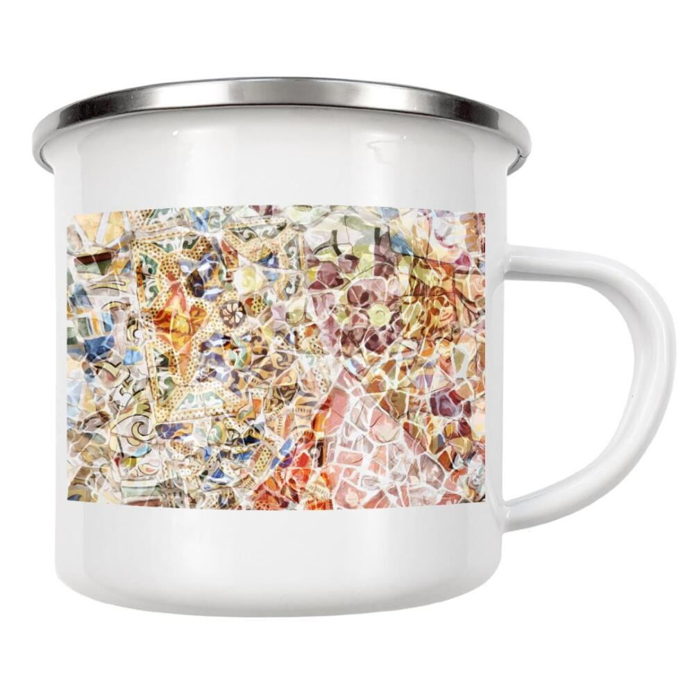 Emaille Tasse "Red and Orange Mosaic" artboxONE - Abstrakt,Städte / Barcelona