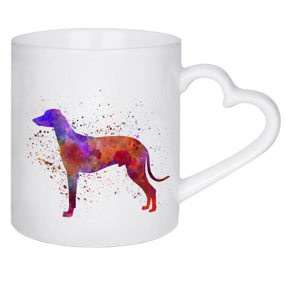 Herztasse "Hungarian Greyhound dog" artboxONE - Tiere,Abstrakt - Dog,Dogs,Pet,Animal,Mammal,Watercolor,Dog poster,Illustration,Abstract