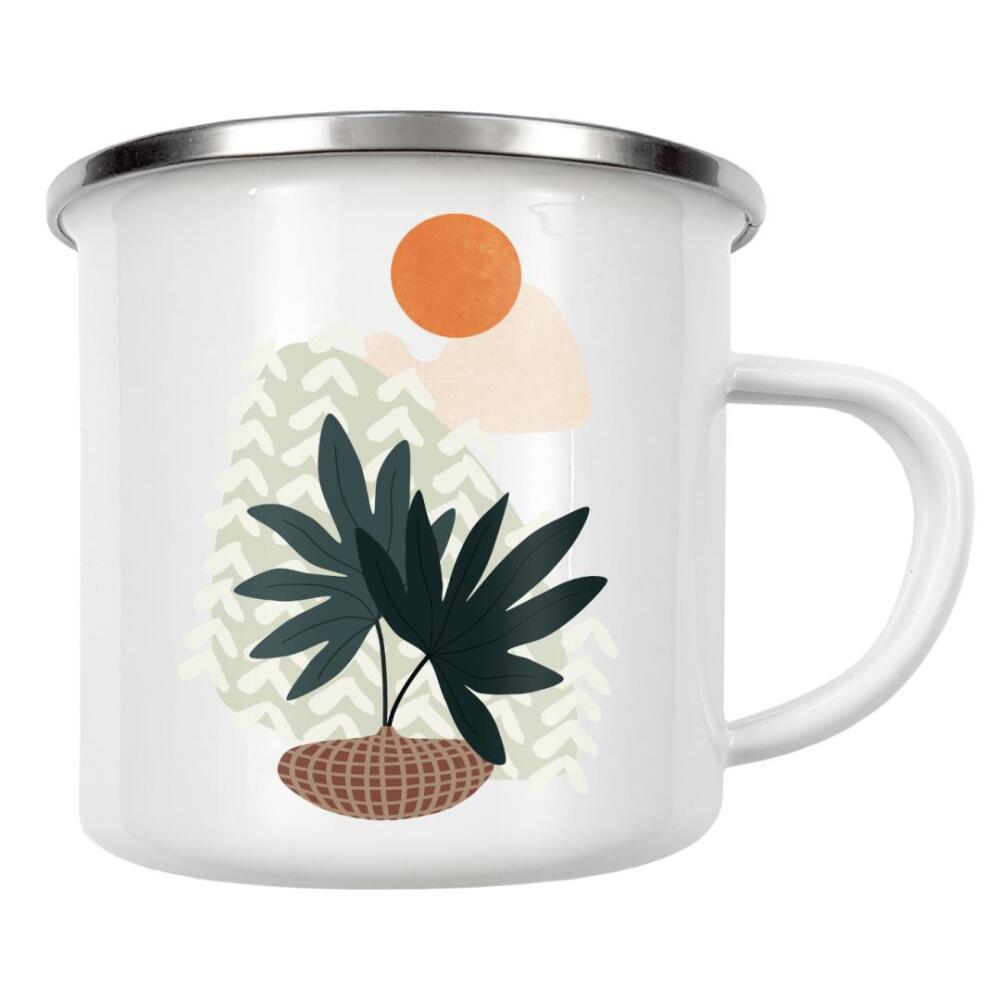 Emaille Tasse "Fan Palm Still Life" artboxONE - Natur,Floral