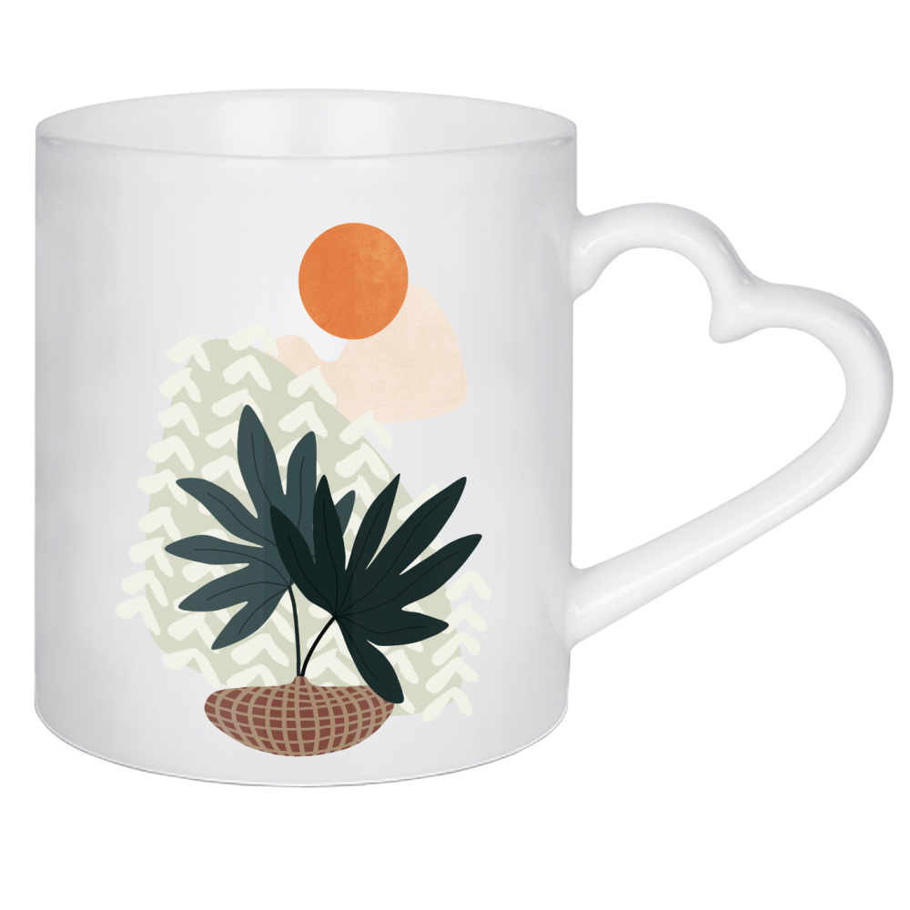 Herztasse "Fan Palm Still Life" artboxONE - Natur,Floral