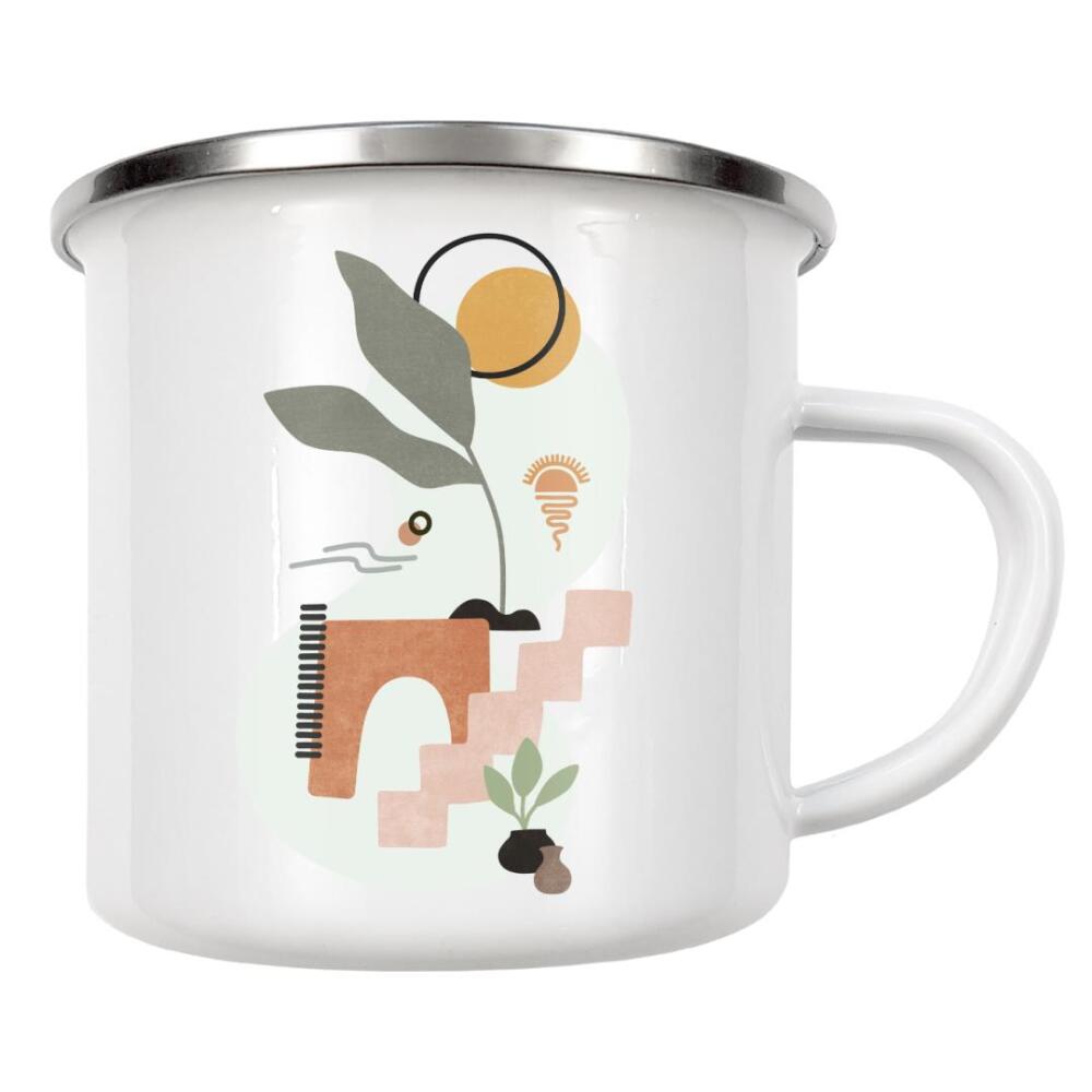 Emaille Tasse "Sunny Lake Villa Life" artboxONE - Natur,Reise,Abstrakt