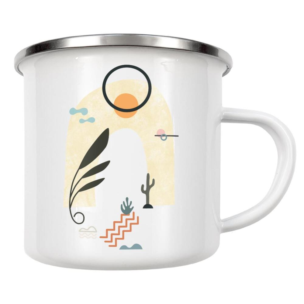 Emaille Tasse "Mediterranean Arch Villa Life" artboxONE - Natur,Floral,Abstrakt