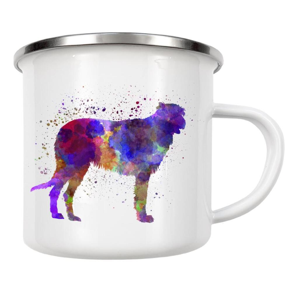 Emaille Tasse "Irish Wolfhound in watercolor" artboxONE - Tiere,Abstrakt - Dog,Dogs,Pet,Animal,Mammal,Watercolor,Dog poster,Illustration,Abstract