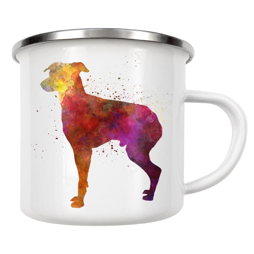 Emaille Tasse "Japanese Terrier in watercolor" artboxONE - Tiere,Abstrakt - Dog,Dogs,Pet,Animal,Mammal,Watercolor,Dog poster,Illustration,Abstract