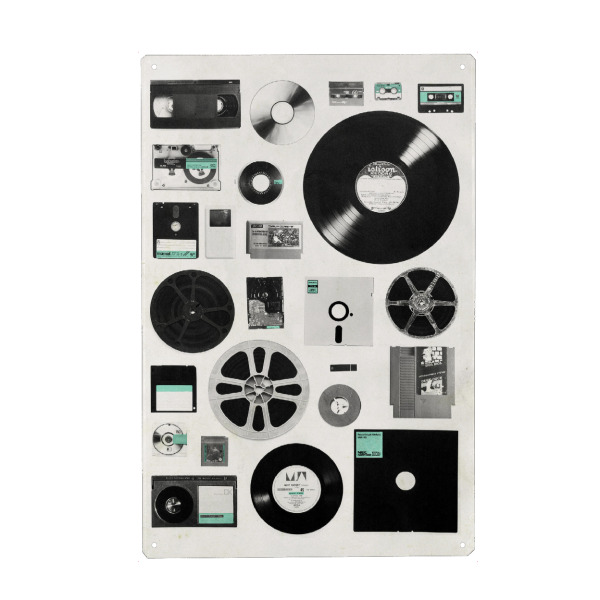 Holzbild "Data" artboxONE - Abstrakt,Schwarzweiß,Retro