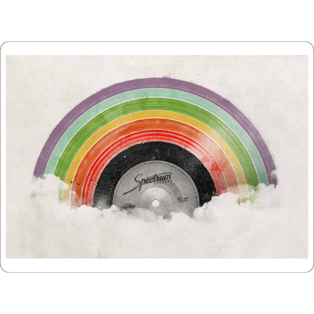 Tischset "Rainbow Classics" artboxONE - Abstrakt,Retro,Sommer - Schallplatte,Platte,Schallplattenspieler,Music,Musik - Bild schallplatte