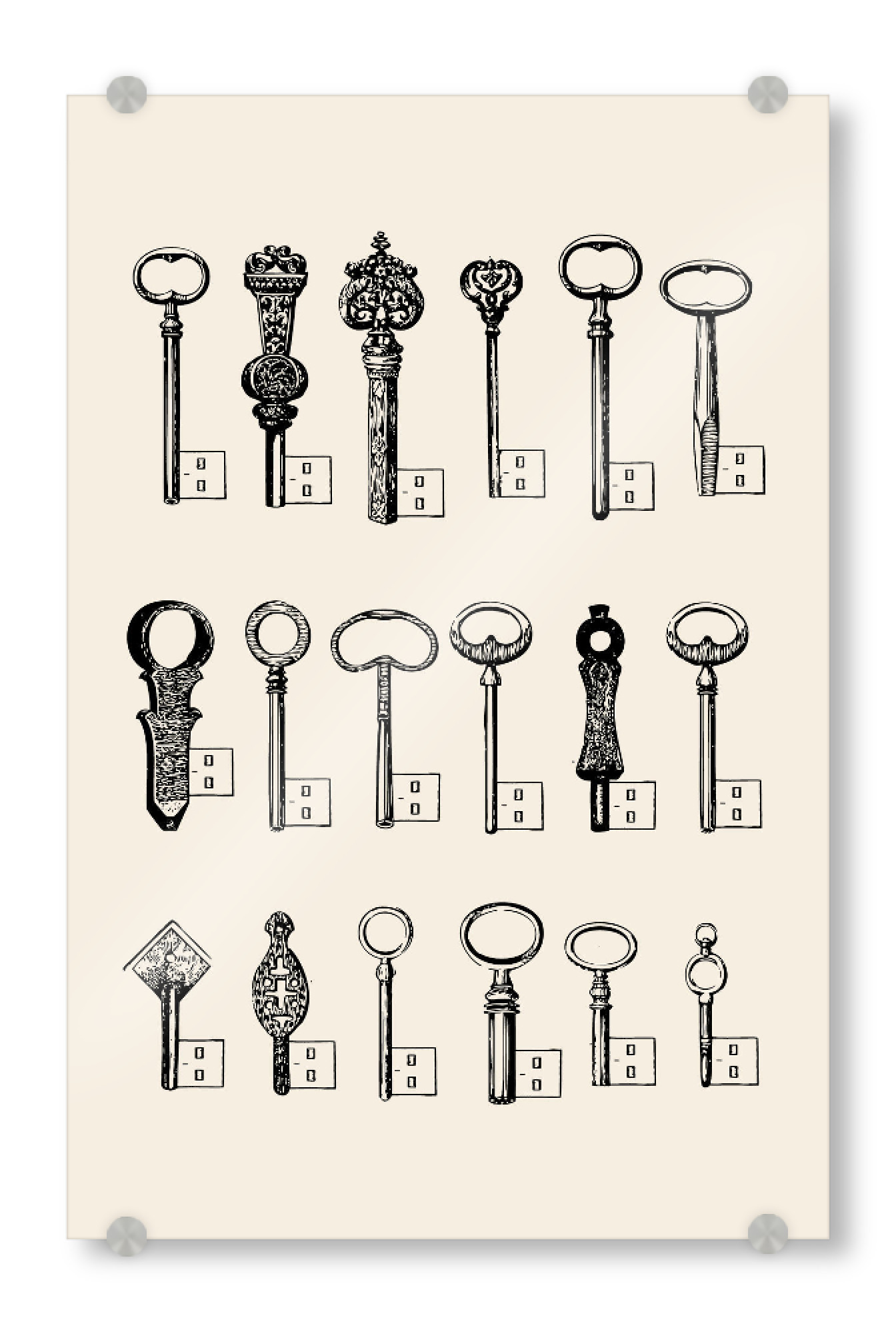 Acrylglasbild "USB Keys" artboxONE - Schwarzweiß,Illustration - Schlüssel,Usb schlüssel,Usb keys