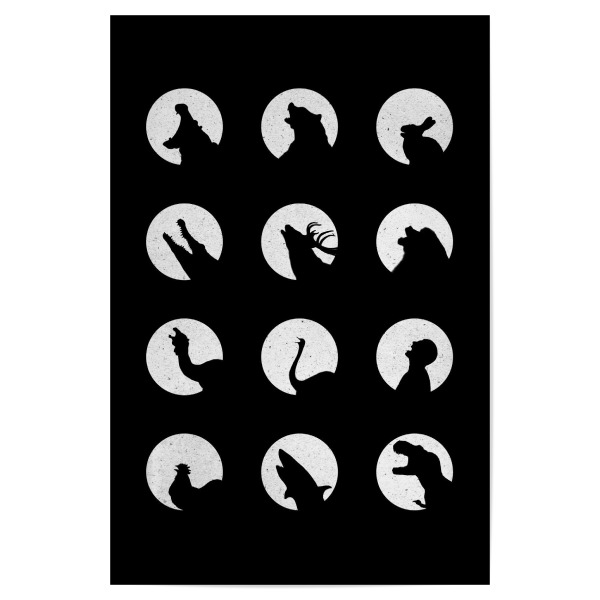Poster 30x20 cm "Wolfs Night Off" artboxONE - Tiere