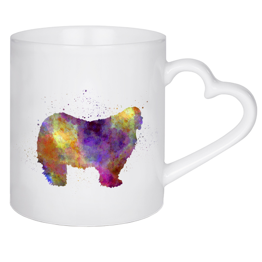 Herztasse "Komondor in watercolor" artboxONE - Tiere,Abstrakt - Dog,Pet,Animal,Mammal,Watercolor,Illustration,Abstract,Hund,Colorful,Bunt