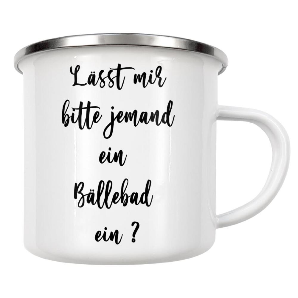 Emaille Tasse "Bällebad" artboxONE - Typografie,Menschen,Lustig