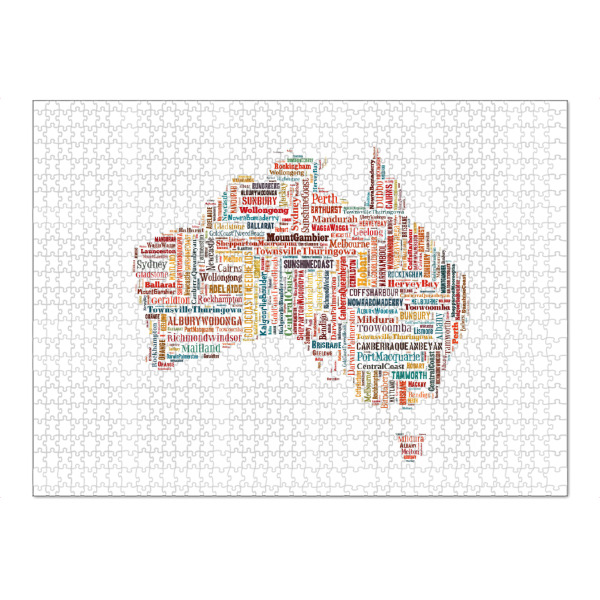 Puzzle Ravensburger "Australia Map Black" artboxONE - Typografie,Reise / Länder,Weltkarten,Kartografie