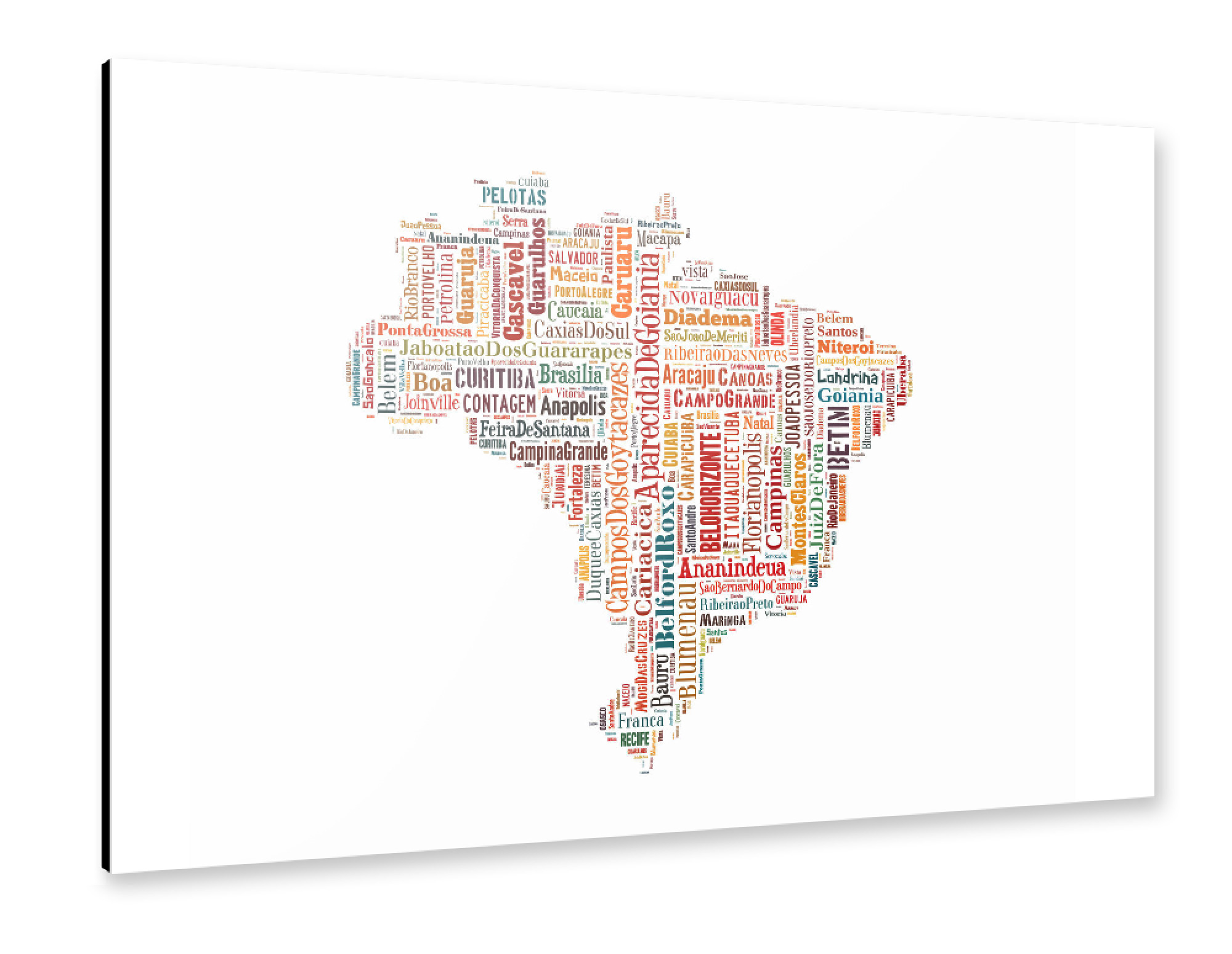 Alu-Dibond "Brazil Map Black" 30x20 cm artboxONE
