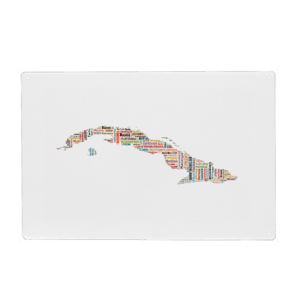 Holzbild "Cuba Map Black" artboxONE - Typografie,Reise,Reise / Länder,Weltkarten,Kartografie - Karte,Map,Land,Landkarte,Cuba,Kuba