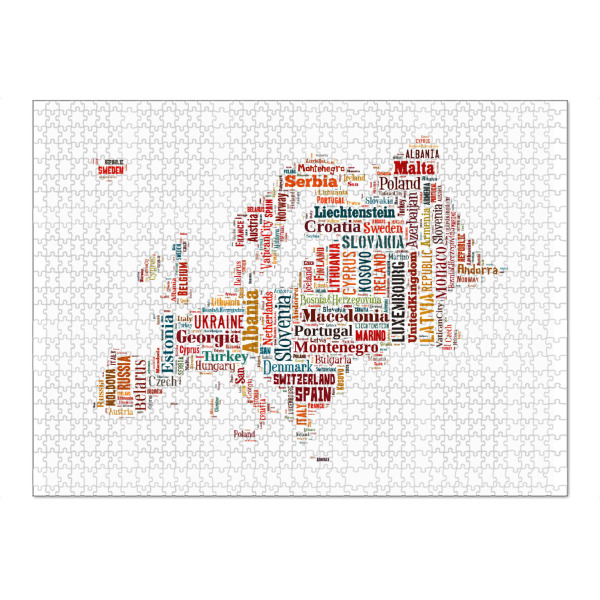 Puzzle Ravensburger "Europe Map Black" artboxONE - Typografie,Reise / Länder,Weltkarten,Kartografie - Karte,Karte,Europa,Europa,Kontinent,Landkarte