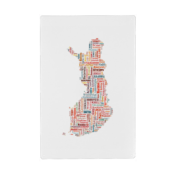 Metall Poster "Finland Map Black" artboxONE - Typografie,Reise / Länder,Weltkarten,Kartografie - Karte,Map,Land,Landkarte,Finnland,Finland