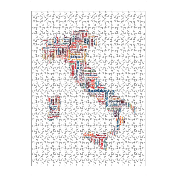 artboxONE Puzzle "Italy Map Black" artboxONE - Typografie,Reise / Länder,Weltkarten,Kartografie - Karte,Landkarte,Landkarte,Italien,Italien