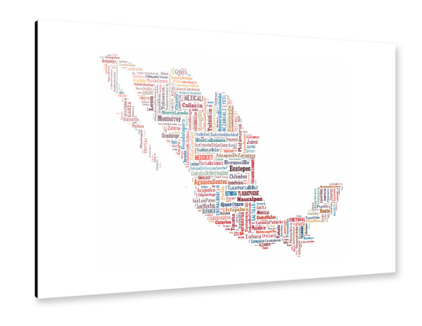 Alu-Dibond "Mexico Map" 30x20 cm artboxONE