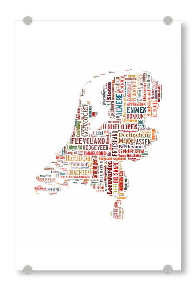Acrylglasbild "Netherlands Map" artboxONE - Typografie,Reise,Reise / Länder,Weltkarten,Kartografie - Karte,Karte,Land,Landkarte,Niederlande,Holland