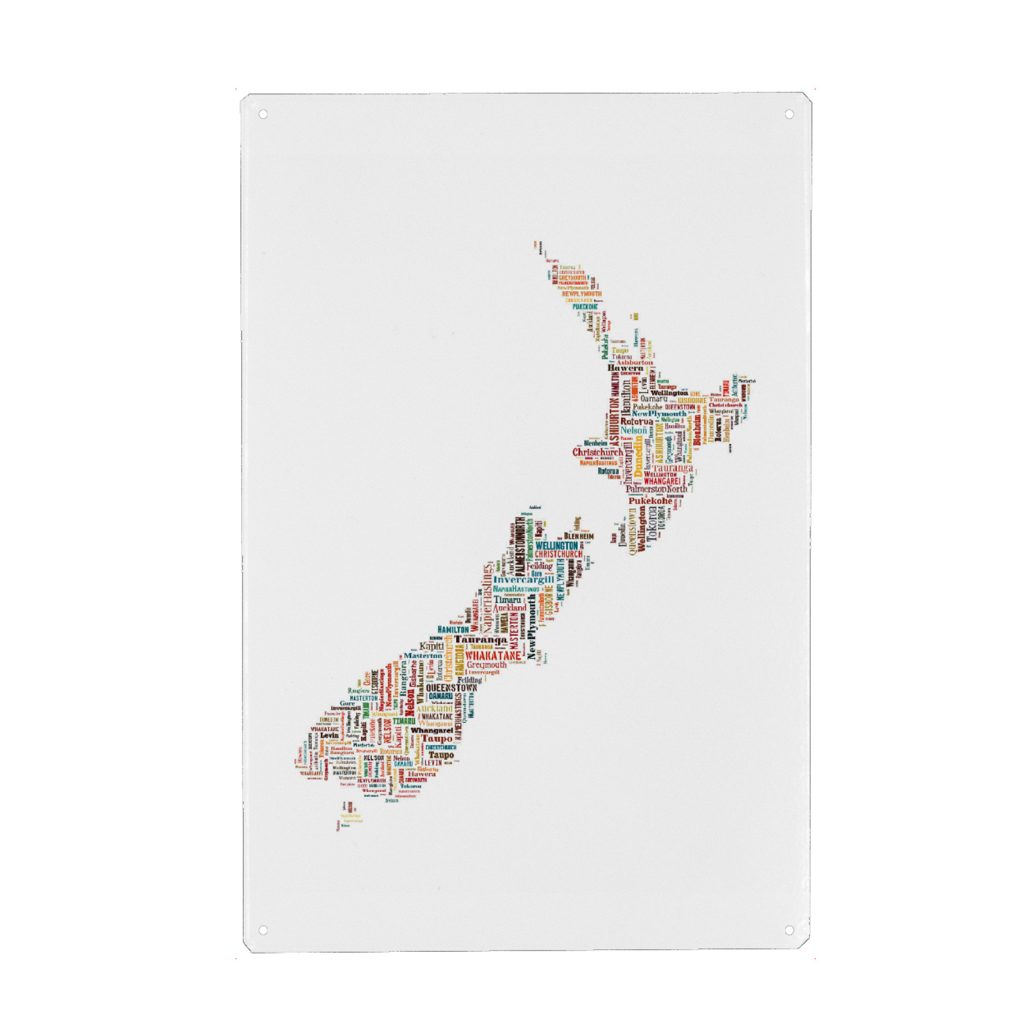 Holzbild "New Zealand Map Black" artboxONE - Typografie,Reise,Reise / Länder,Weltkarten,Kartografie - Karte,Landkarte,Landkarte,Neu seeland,Neuseeland
