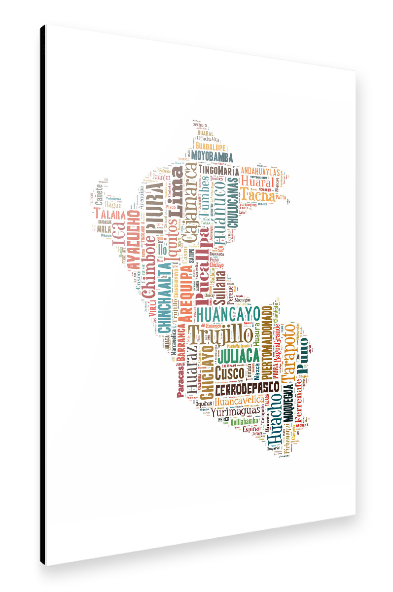 Alu-Dibond "Peru Map Black" 75x50 cm artboxONE