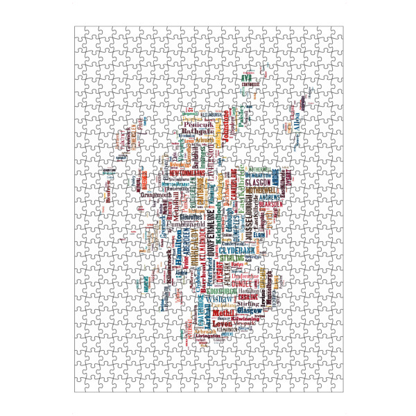 Puzzle Ravensburger "Scotland Map Black" artboxONE - Typografie,Reise / Länder,Weltkarten,Kartografie