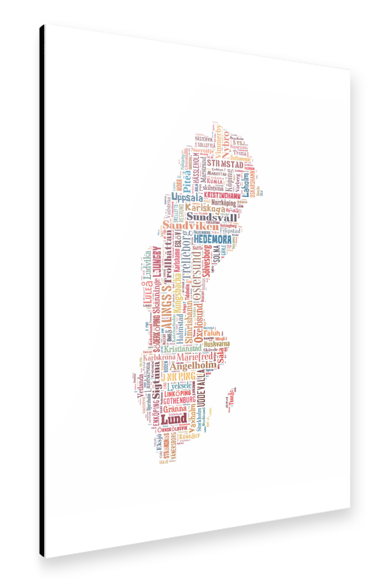 Alu-Dibond "Sweden Map Black" 75x50 cm artboxONE