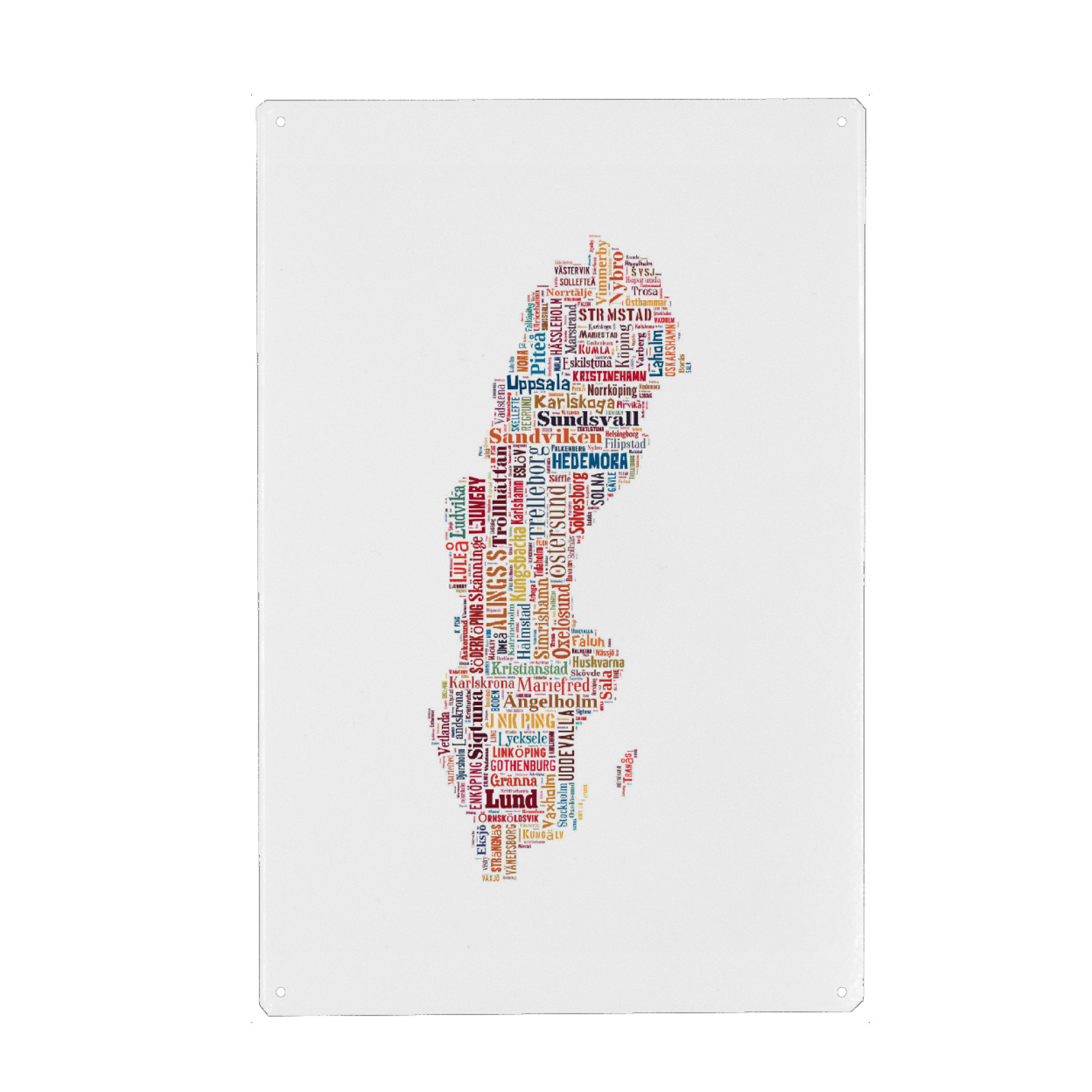 Holzbild "Sweden Map Black" artboxONE - Typografie,Reise,Reise / Länder,Weltkarten,Kartografie - Karte,Map,Land,Schweden,Landkarte,Sweden,Karte,Europe