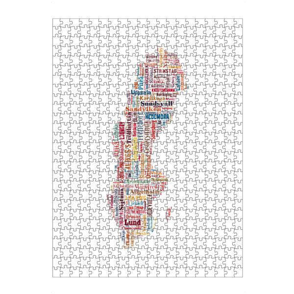 artboxONE Puzzle "Sweden Map Black" artboxONE - Typografie,Reise,Reise / Länder,Weltkarten,Kartografie
