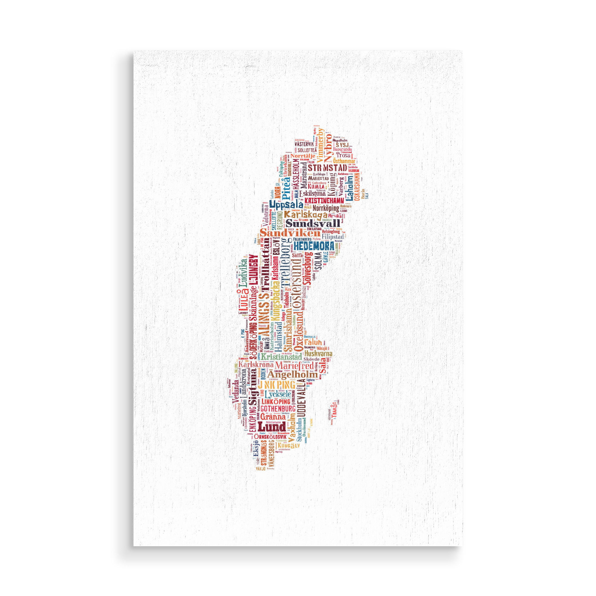 Holzbild "Sweden Map Black" artboxONE - Typografie,Reise,Reise / Länder,Weltkarten,Kartografie - Karte,Map,Land,Schweden,Landkarte,Sweden,Karte,Europe
