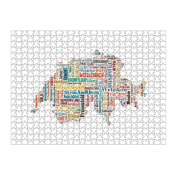 artboxONE Puzzle "Switzerland Map Black" artboxONE - Typografie,Reise / Länder,Weltkarten,Kartografie