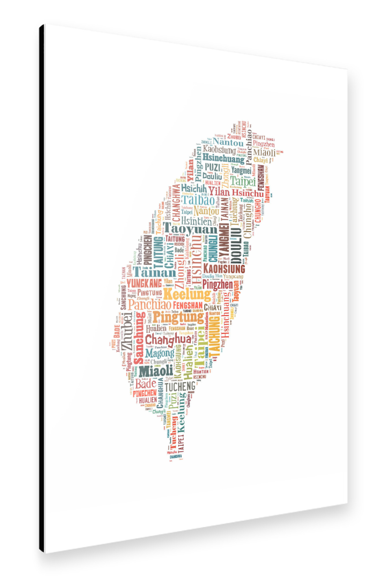 Alu-Dibond "Taiwan Map Black" 75x50 cm artboxONE