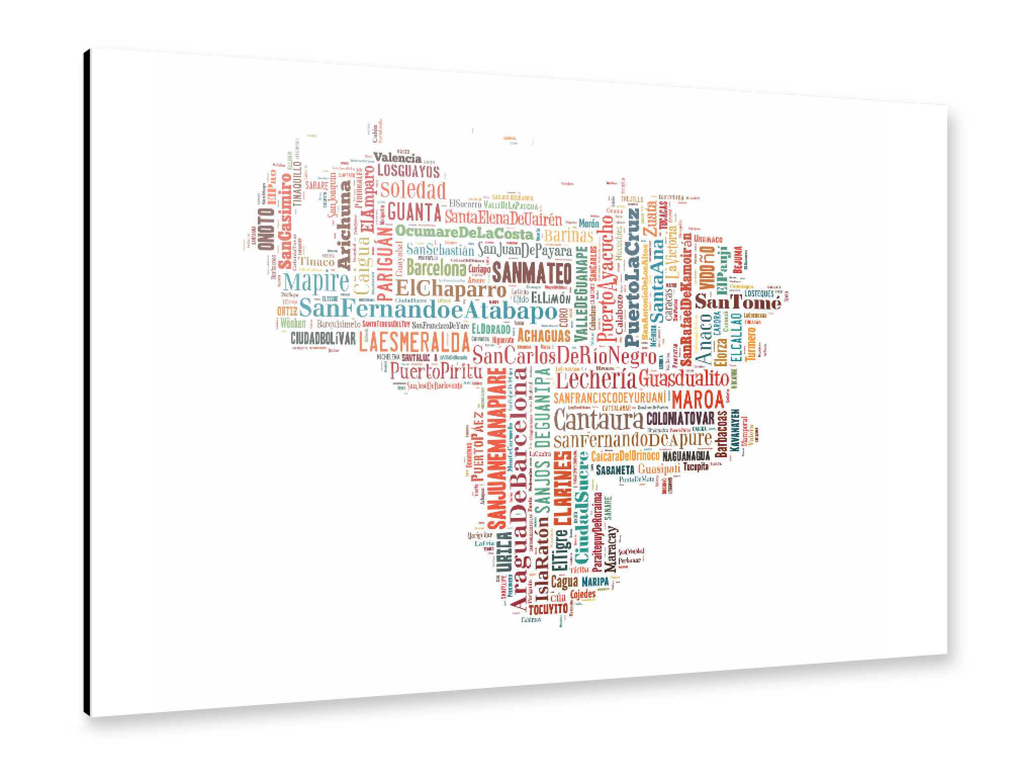 Alu-Dibond "Venezuela Map Black" 75x50 cm artboxONE