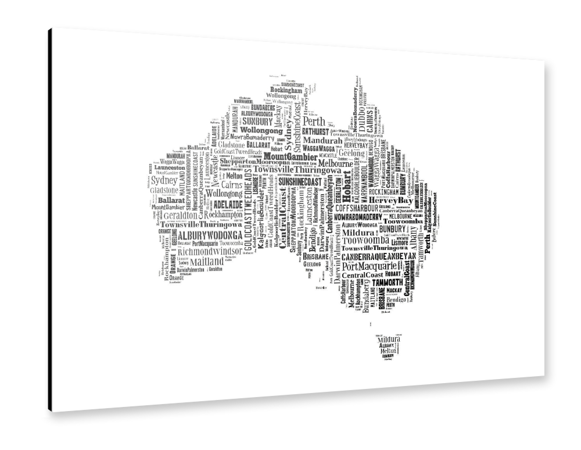Alu-Dibond "Australia Map Black 2" 30x20 cm artboxONE