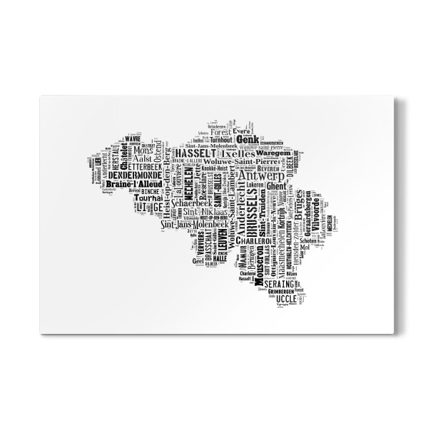 Galerie-Print "Belgium Map Black 2" 30x20 cm artboxONE