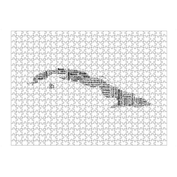 Puzzle Ravensburger "Cuba Map Black 2" artboxONE - Typografie,Reise,Schwarzweiß,Reise / Länder,Weltkarten,Kartografie
